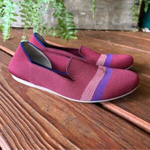 Rothy’s The Loafer Garnet Reflective Stripe Loafers Women’s 6.5